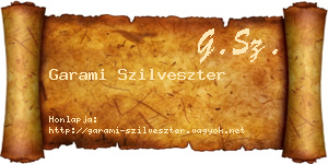 Garami Szilveszter névjegykártya